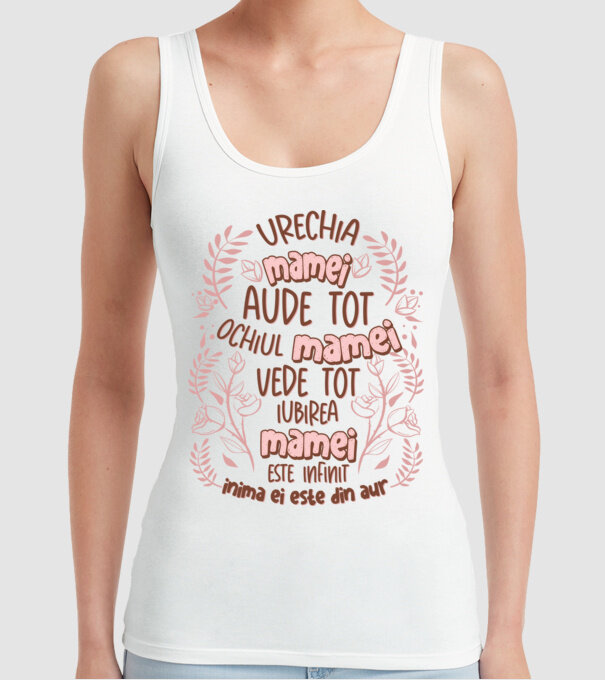 Iubirea mamei este infinit model alb pe tricou