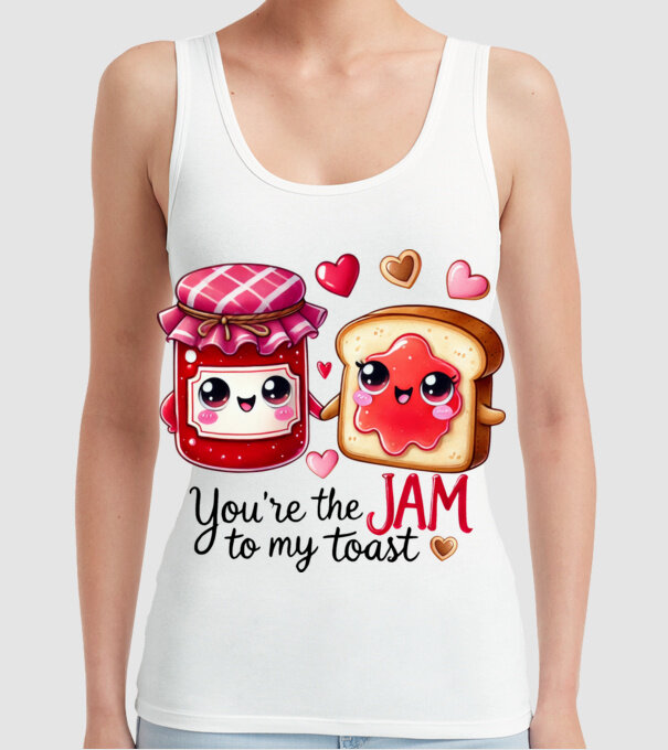 Jam to my Toast model alb pe tricou