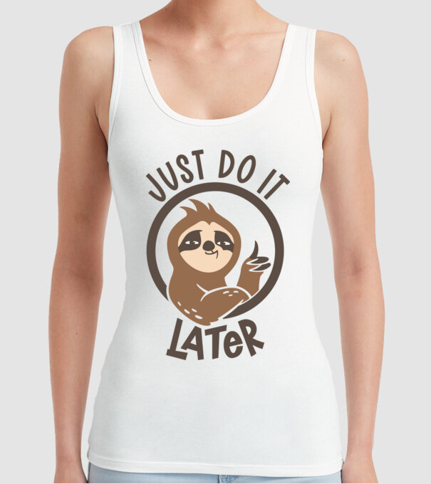Just do it model alb pe tricou