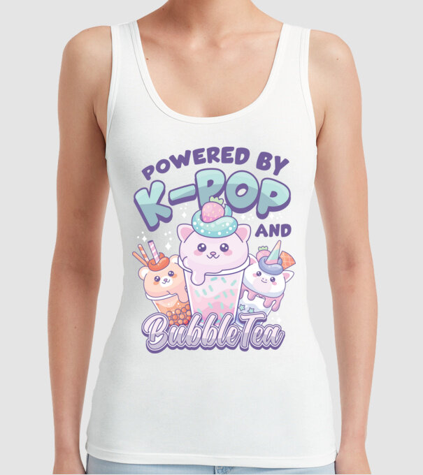 K-POP BUBBLE TEA model alb pe tricou