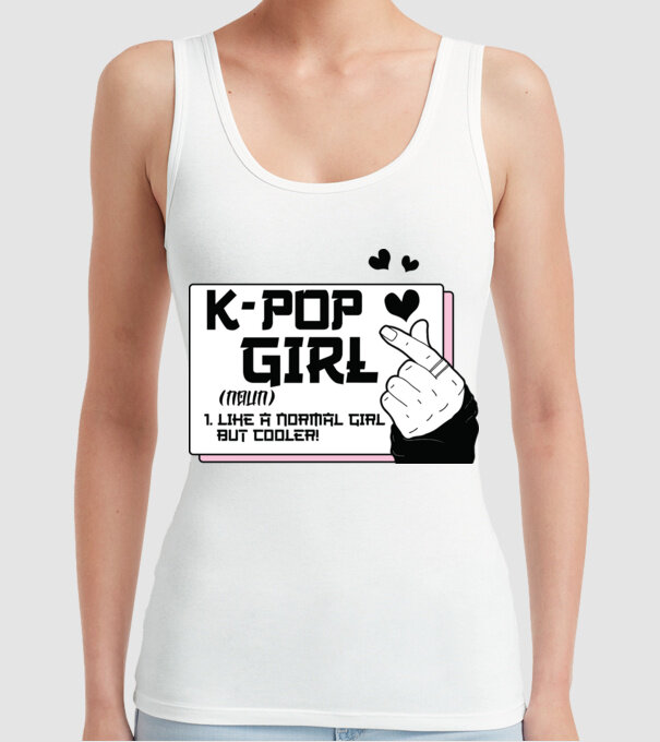 K-POP FANGIRL model alb pe tricou