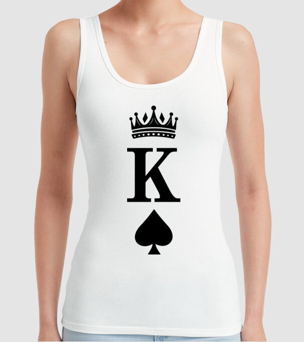 King model alb pe tricou