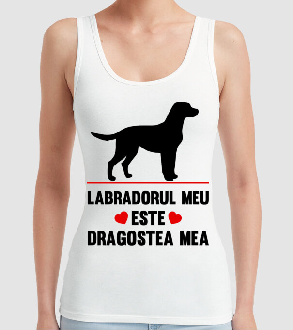 labradorul meu este dragostea mea model alb pe tricou