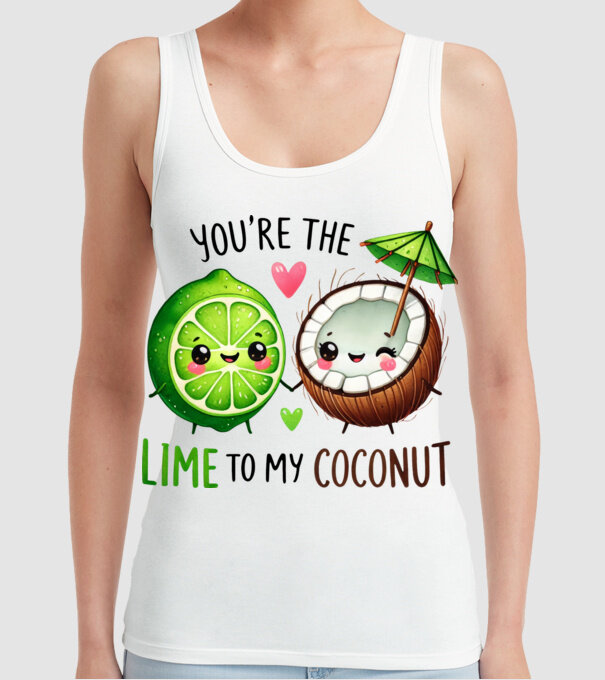 Lime to my Coconut model alb pe tricou