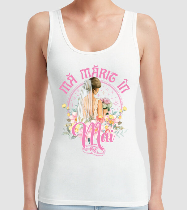 mă mărit - în mai model alb pe tricou