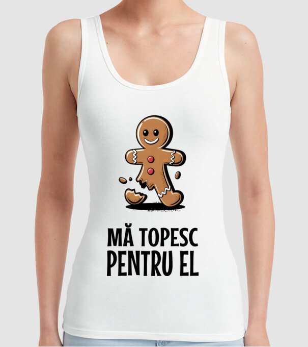 Mă topesc pentru el alb model alb pe tricou
