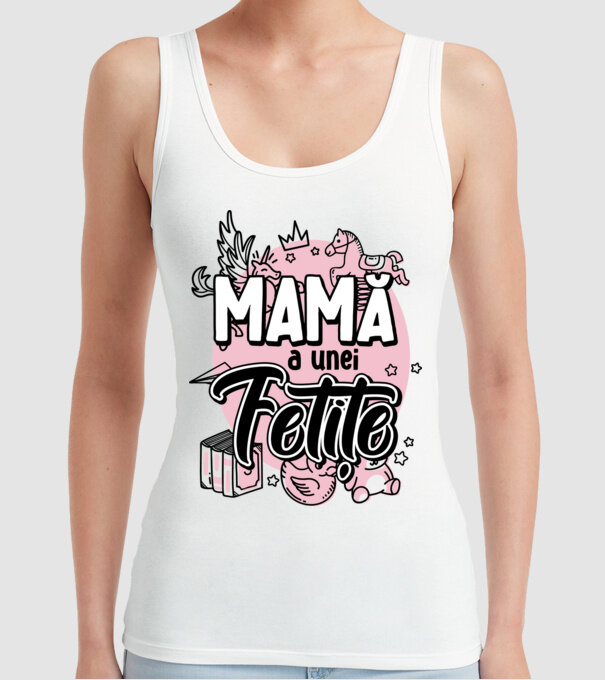 Mamă a unei fetițe model alb pe tricou