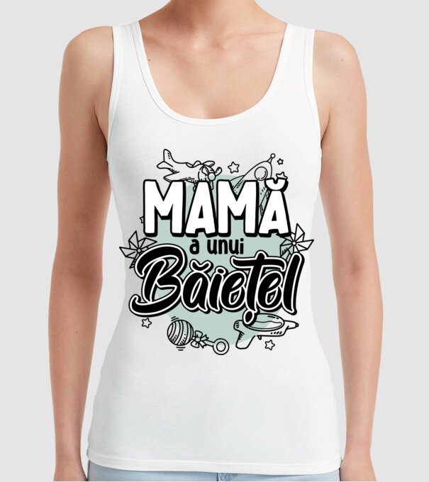 Mamă a unui băiețel model alb pe tricou