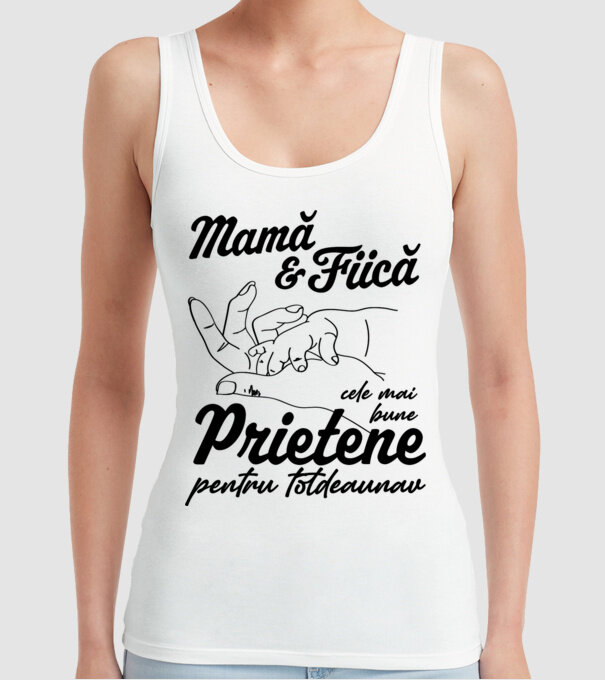 Mamă & fiică - cele mai bune prietene pentru totdeauna model alb pe tricou