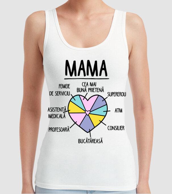 Mama cea mai bună prietenă, supererou model alb pe tricou