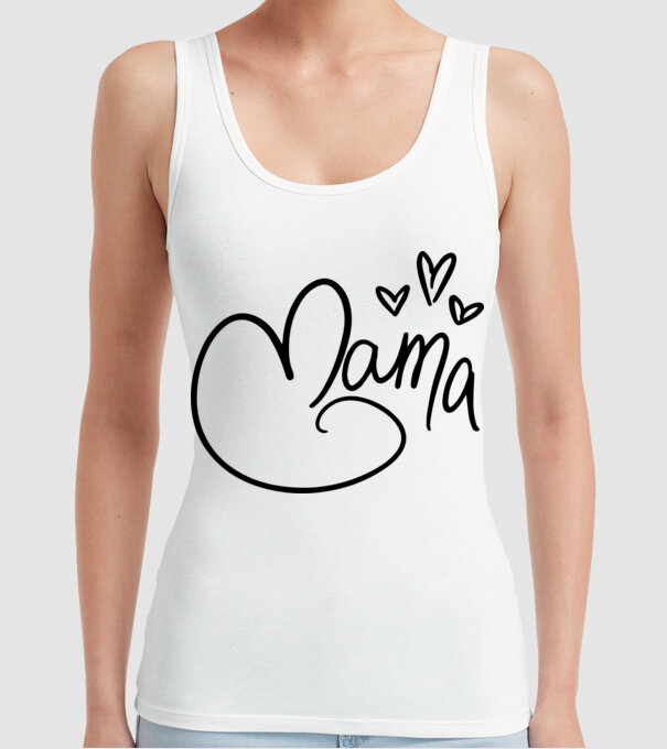 mama model alb pe tricou