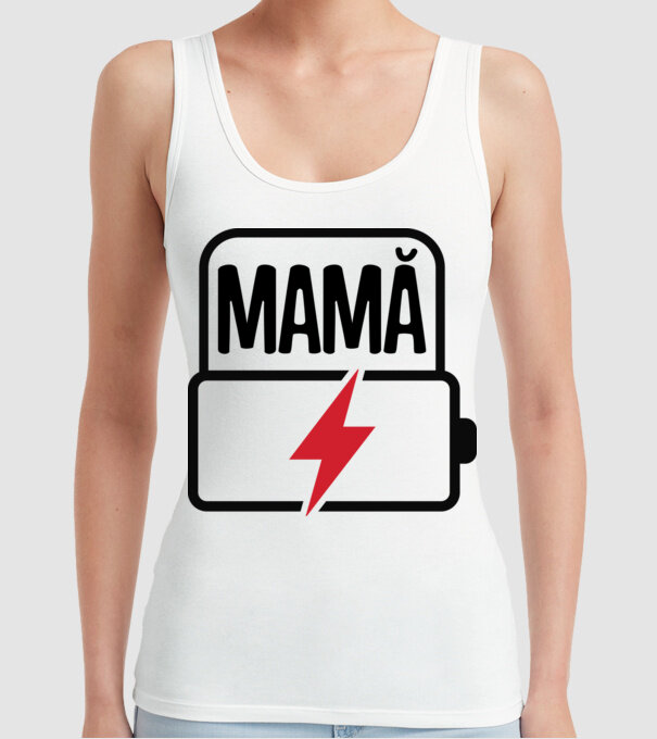 Mamă la încărcat model alb pe tricou