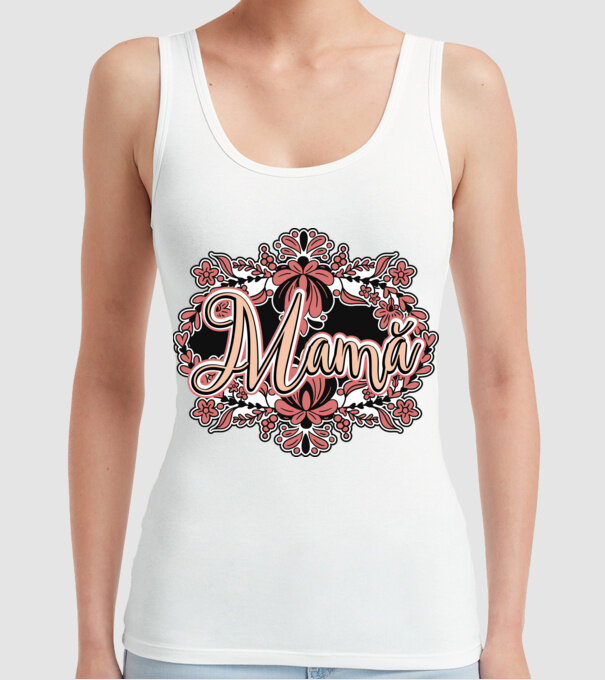 Mamă model alb pe tricou