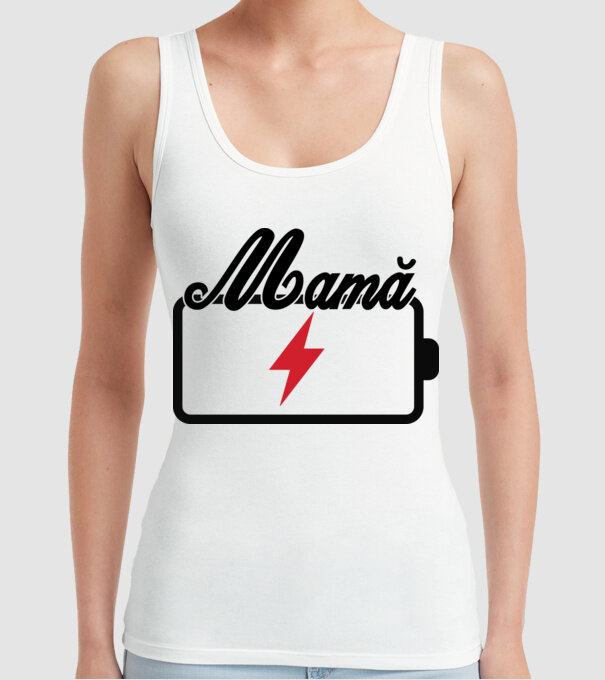 Mamă la încărcat model alb pe tricou
