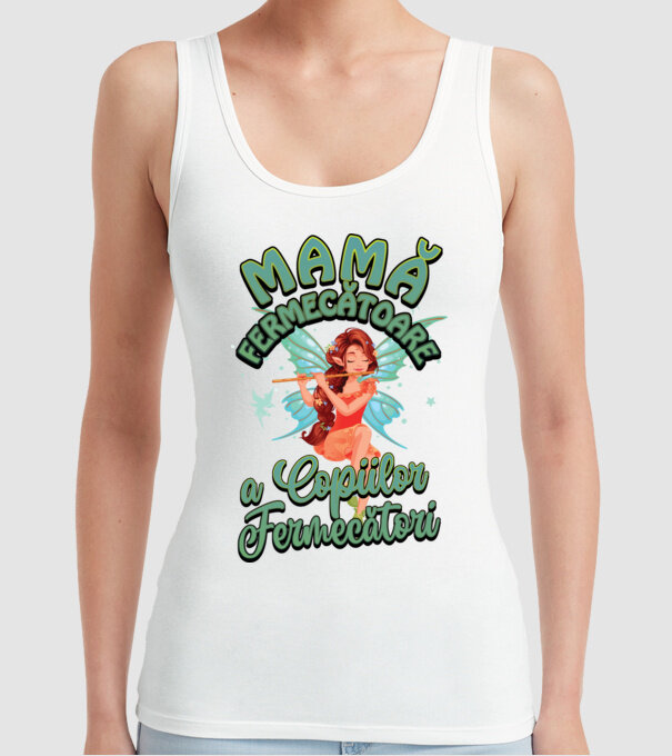 Mamă fermecătoare a copiilor fermecători model alb pe tricou