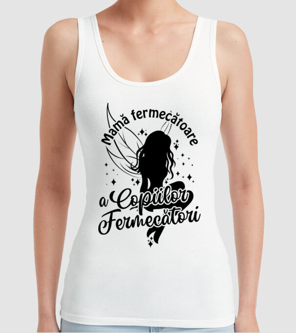 Mamă fermecătoare a copiilor fermecători model alb pe tricou
