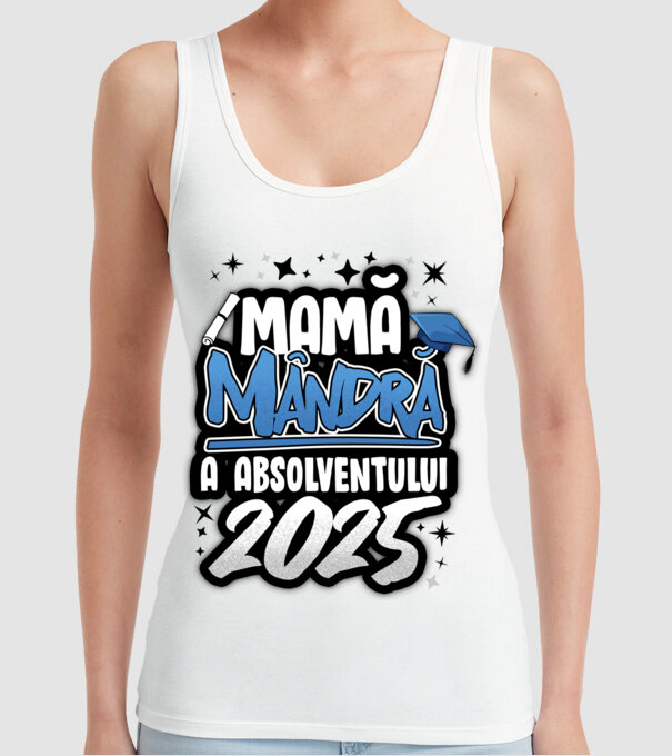 Mamă Mândră a absolventului model alb pe tricou