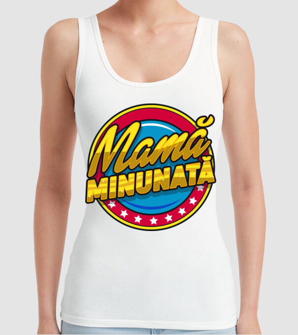 mamă minunată model alb pe tricou