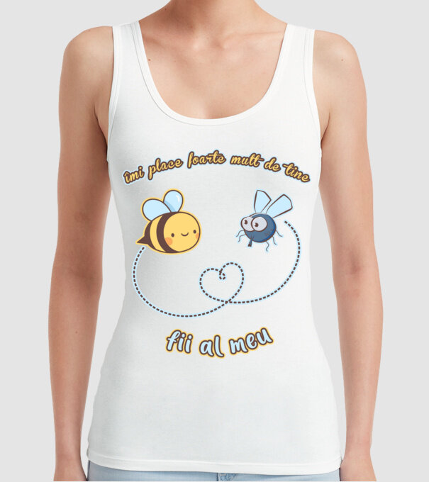 îmi place foarte mult de tine - fii al meu model alb pe tricou