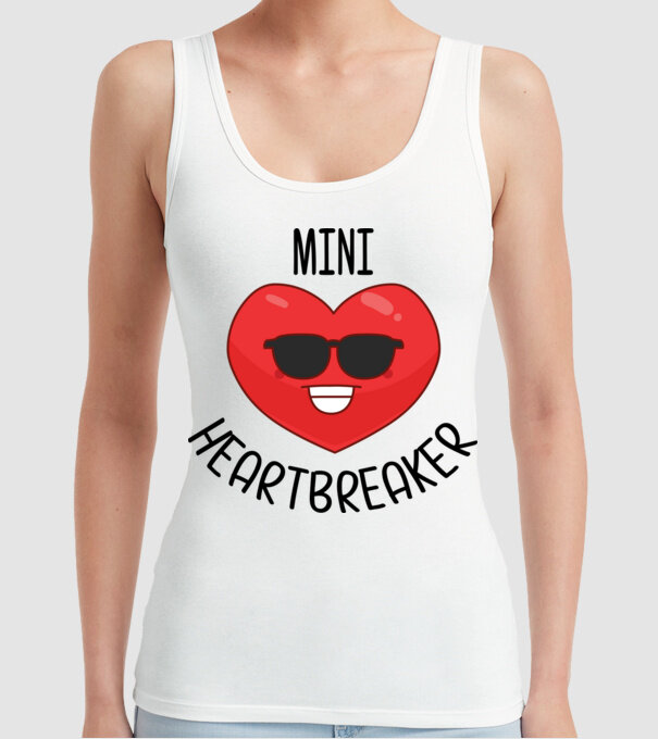 mini heartbreaker model alb pe tricou
