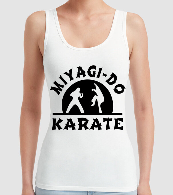Miyagi-do karate black model alb pe tricou