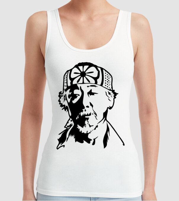 Miyagi head cobra kai model alb pe tricou