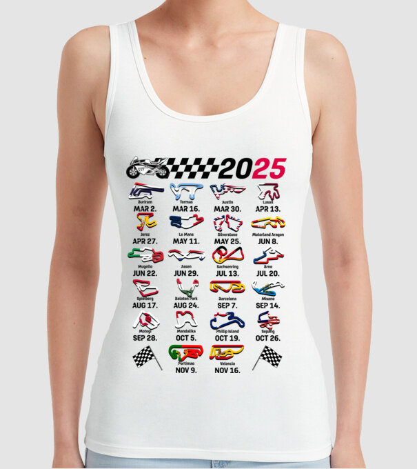 MOTOGP 25 CALENDAR alb model alb pe tricou