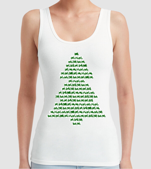 motorbike christtmas tree model alb pe tricou