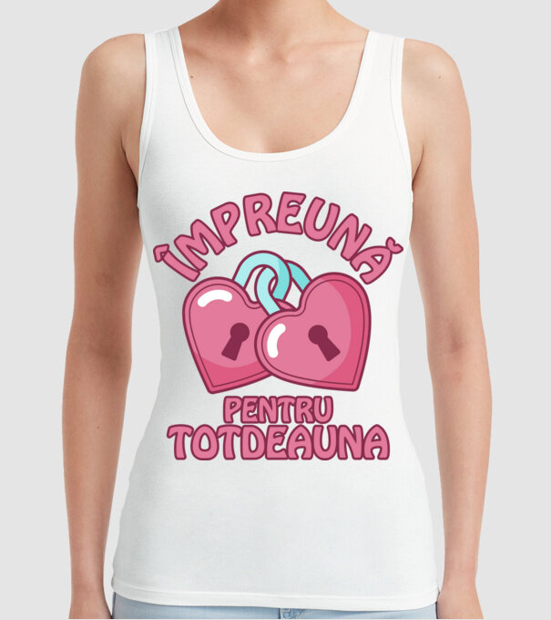 mpreună pentru totdeauna model alb pe tricou