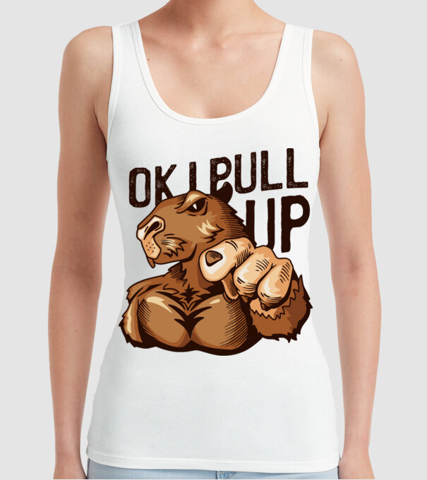 Muscular Capybara - capibară model alb pe tricou
