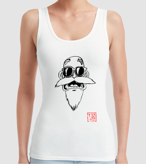 muten roshi art model alb pe tricou