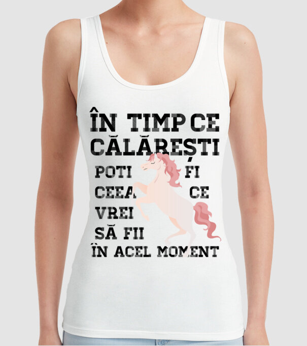 în timp ce călărești poți fi ceea ce vrei să fii - în acel moment model alb pe tricou