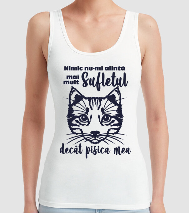 Nimic nu-mi alintă mai mult sufletul decât pisica mea model alb pe tricou