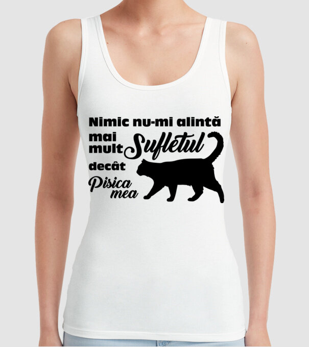 Nimic nu-mi alintă mai mult sufletul decât pisica mea model alb pe tricou
