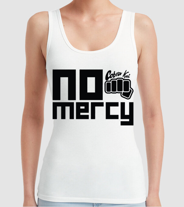 No mercy cobra kai model alb pe tricou