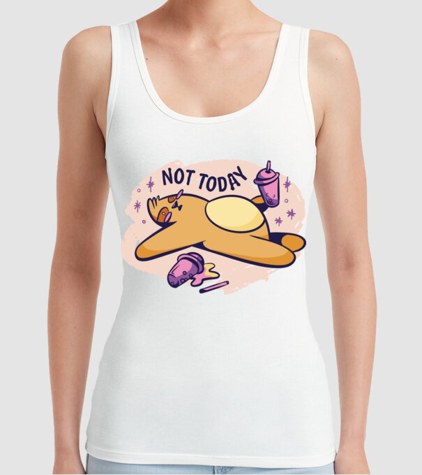 Not today model alb pe tricou