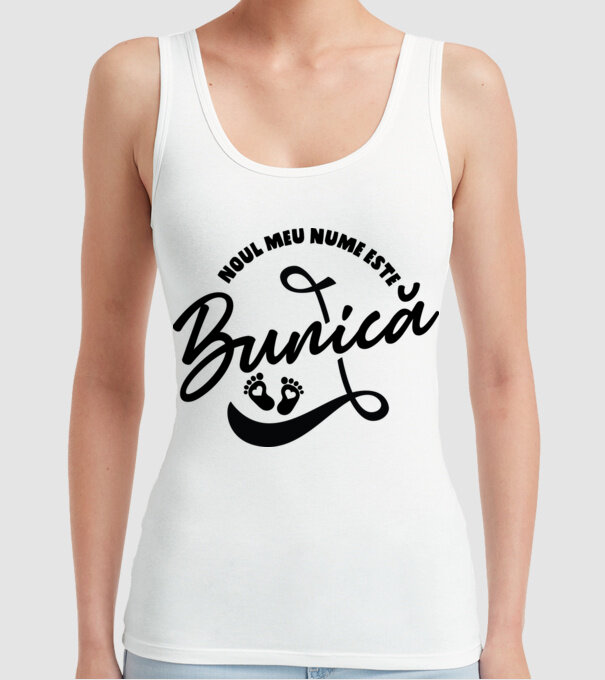 Noul meu nume este Bunică model alb pe tricou