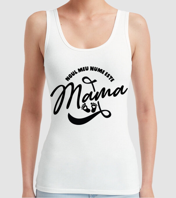 Noul meu nume este Mama model alb pe tricou