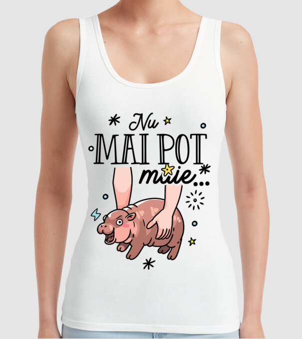 Nu mai pot muie... model alb pe tricou