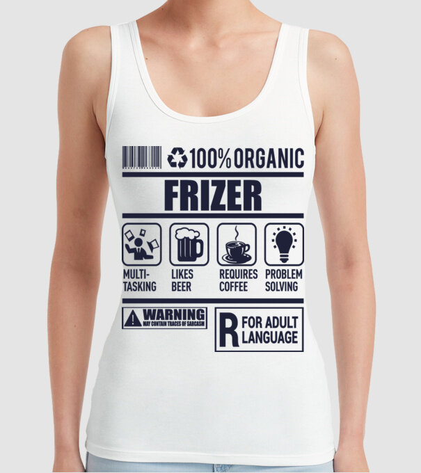 Organic_FRIZER model alb pe tricou
