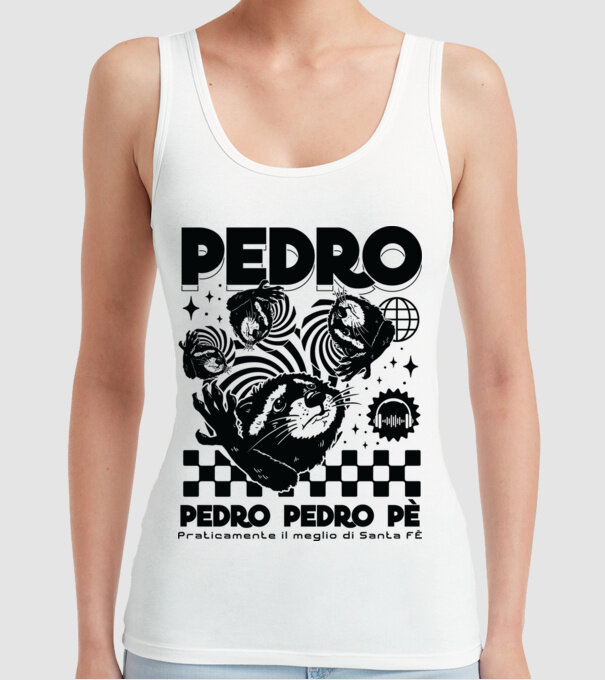 Pedro techno model alb pe tricou