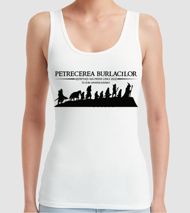 petrecerea burlacilor - așteptați-mă peste cinci zile - în zori dinspre răsărit model alb pe tricou
