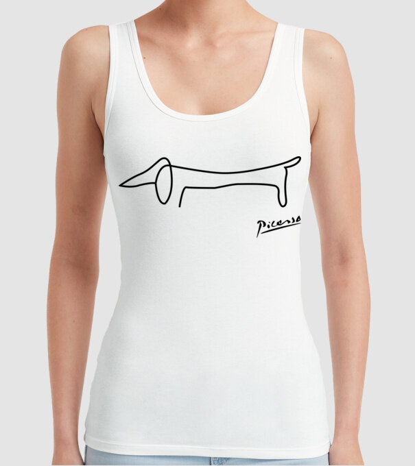 Picasso model alb pe tricou