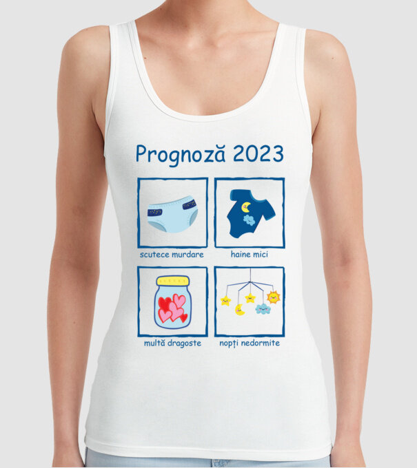 Prognoză 2023 model alb pe tricou