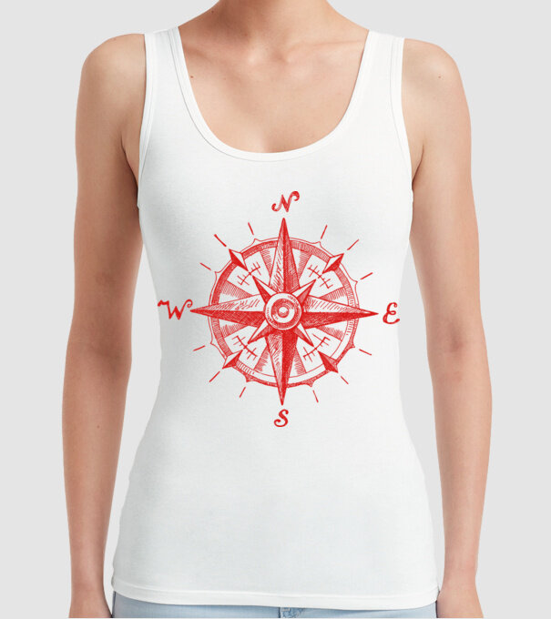 Puncte cardinale model alb pe tricou
