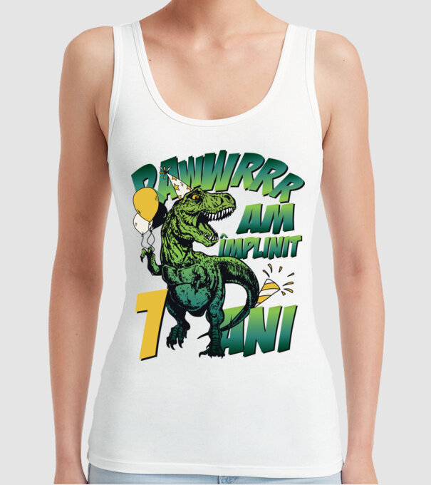 Rawr Am împlinit 1 an model alb pe tricou