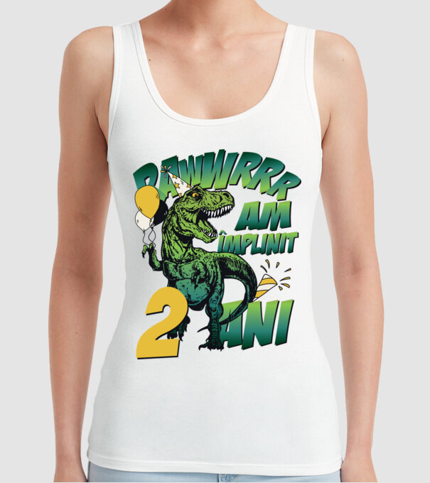 Rawr Am împlinit 2 ani model alb pe tricou