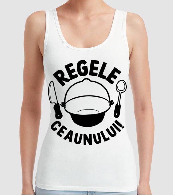 Regele - ceaunului! model alb pe tricou