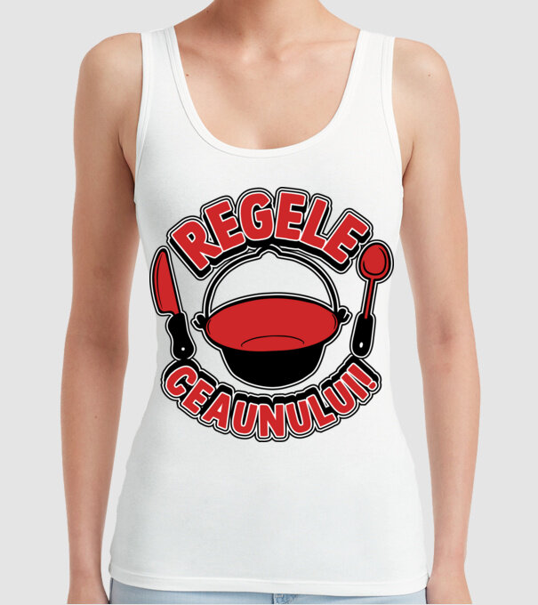 Regele - ceaunului! model alb pe tricou