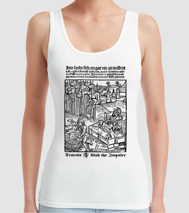 România dracula dark model alb pe tricou